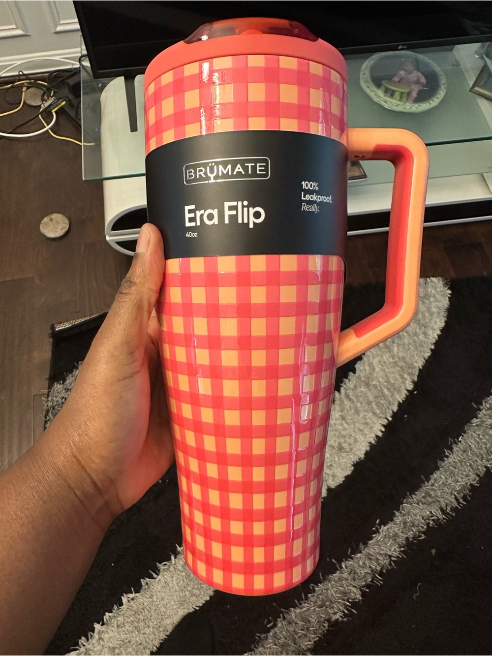 BrüMate Peach Gingham Flip Era 40oz